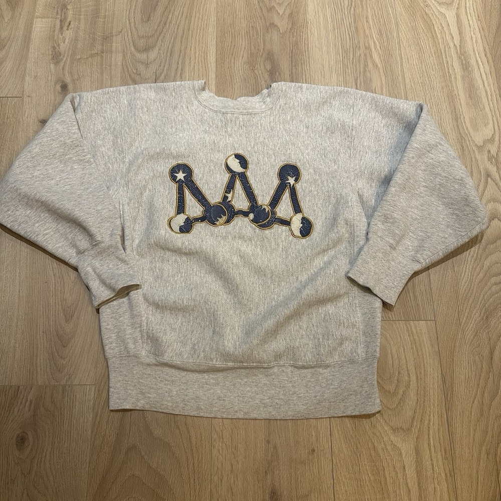 Vintage Embroidered Celestial Graphic Sweatshirt USA Sz L Greek Life Whimsy Goth